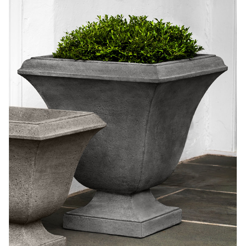 Trowbridge Handmade Urn Planter, 17.5" H x 16.25" W x 16.25" D, Alpine Stone