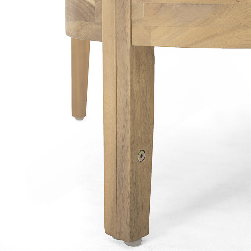 Fauteuil club d'extérieur en bois d'acacia avec filet PVC-coated polyester et coussins imperméables