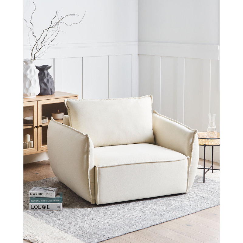 KUNES Upholstered Armchair, Light Beige
