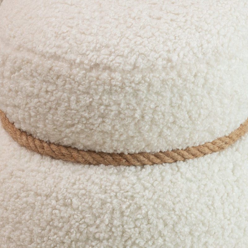 Tabouret de bonhomme de neige blanc WKJ1Y, coussin moelleux Greig, ludique et mignon, adapté à tout espace, Blanc