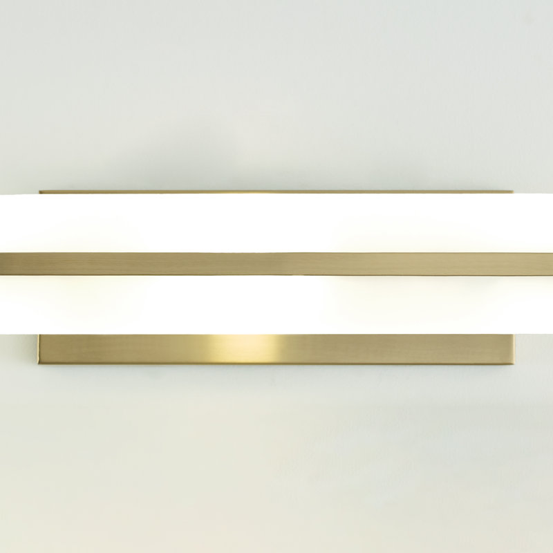 Vanity Light, Satin Brass, 2, 7"H x 24"W x 4.88"D