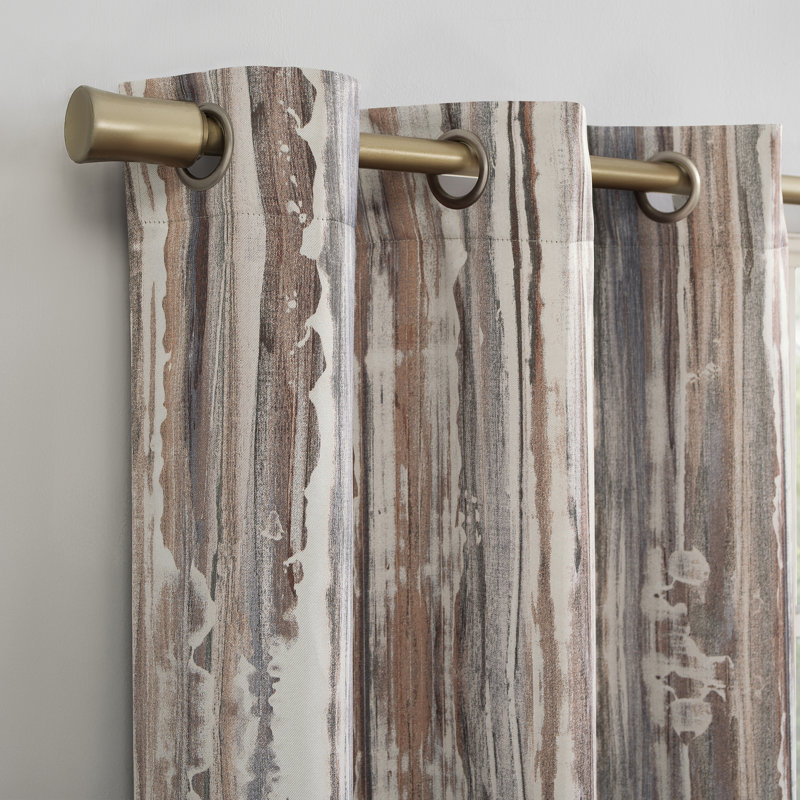 Cedar Orange Abstract Blackout Grommet Curtain Panel, 40" x 95"