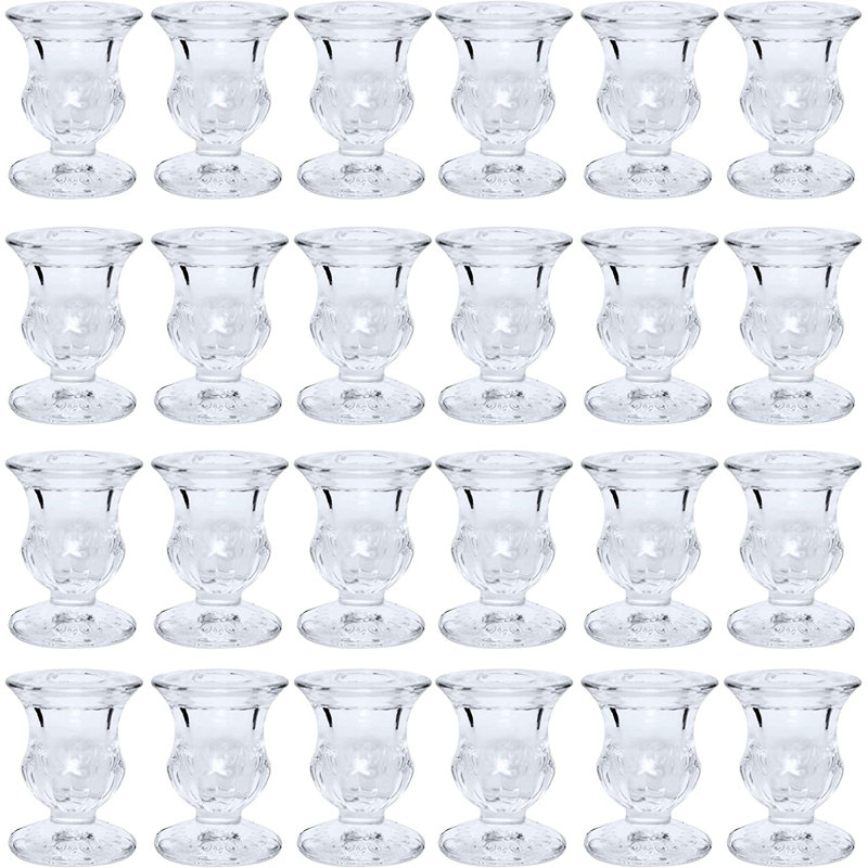 Hosley Set of 72 Glass Taper Candle Holders 2.5 Inches High Ideal Gift for Weddings Party Favor Reiki Meditation, 72