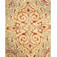 Tapis unique noué à la main beige / rouille / vert Keenan, 6 pi 1 po x 8 pi 10 po