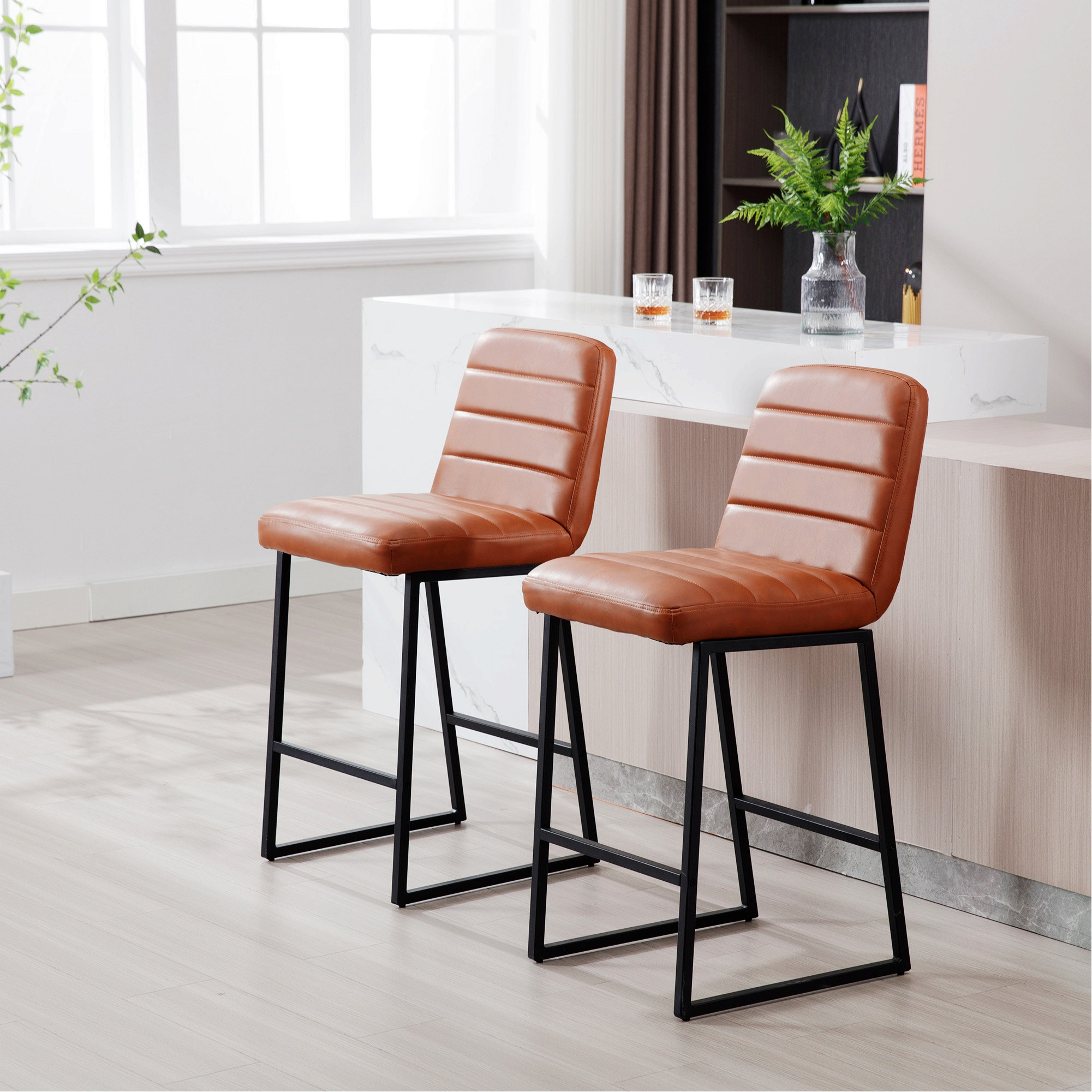 Party Table Stool Hokku Designs Classic Bar Stool Upholstered Bar Stools Set Of 2, Bar ...