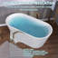 Baignoire autoportante blanche autoportante en acrylique de 55 pouces avec trop-plein-102835777
