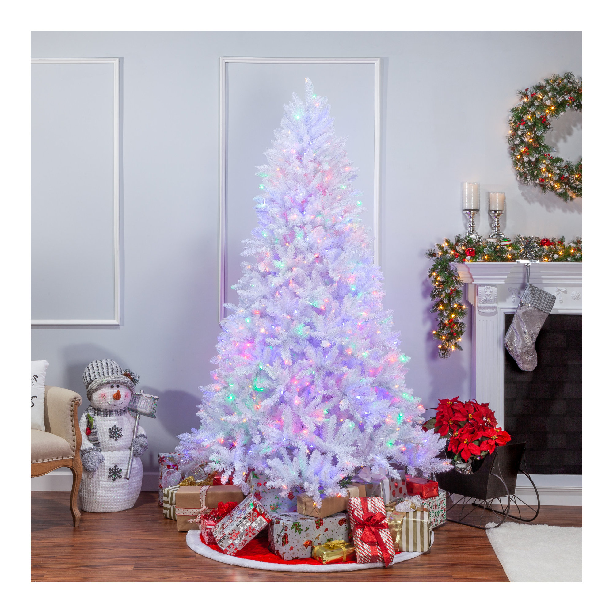 90' Lighted Artificial Pine Christmas Tree
