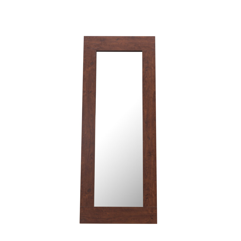 Engleside Wood Flat Floor Mirror, Vintage Walnut