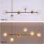 Lustre moderne de style Mid-Century avec lumières suspendues réglables en verre pour la salle à manger, l'îlot de cuisine et le salon-112592473-112592474