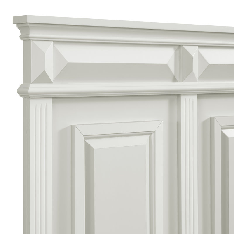 Canora Grey Mikiel Panel Bed, King, Antique White