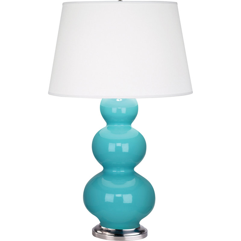 Triple Gourd Table Lamp, Egg Blue/Lucite