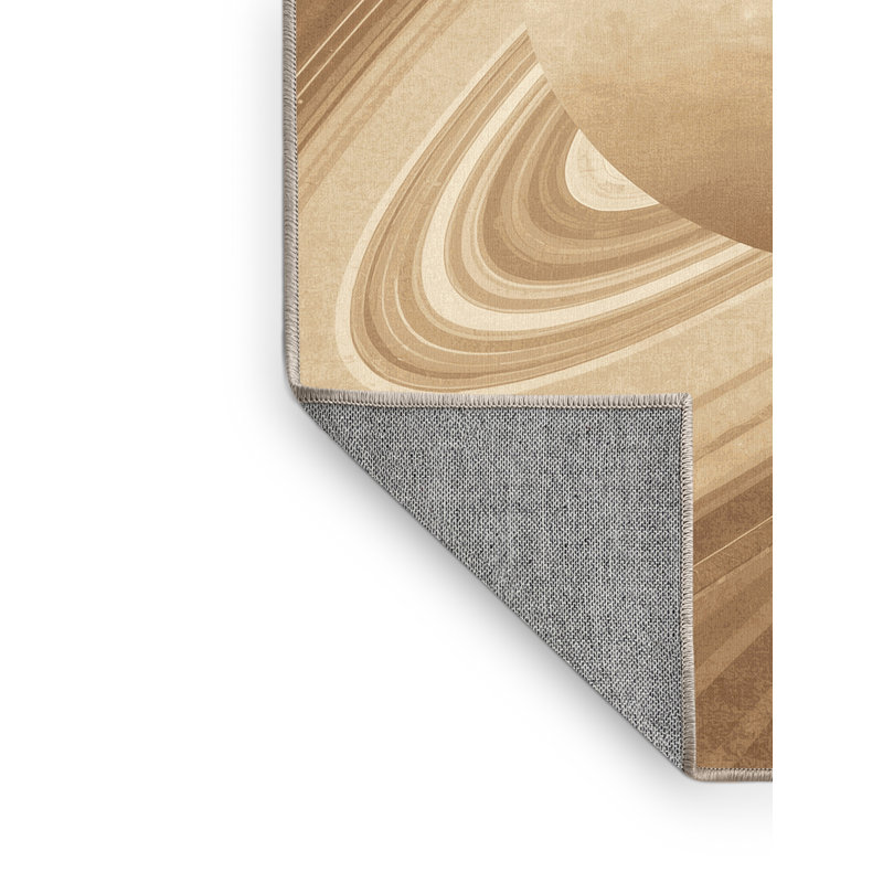 Tapis dégradé beige élégant et délavé à la machine Oryry, 2 x 5