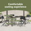 5 Piece Garden Dining Set Black PVC-coated polyester And Steel