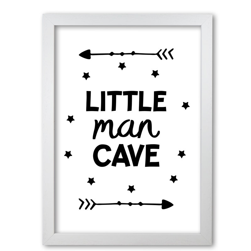 Little Man Cave Arrows - Print, White Grain Frame, 85 cm H x 60 cm W x 5 cm D
