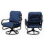 Chaises de patio pivotantes d'extérieur 2 pièces, avec structure en métal et coussins bleus épais de 5,3 po-1699043487