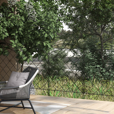 Arden 110cm H x 348cm W Metal Fence Panels Included