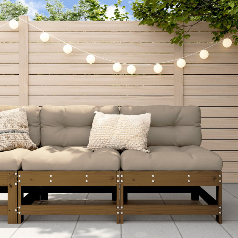 Newbill 62cm Wide Rectangle Patio Sofa, Dark Brown