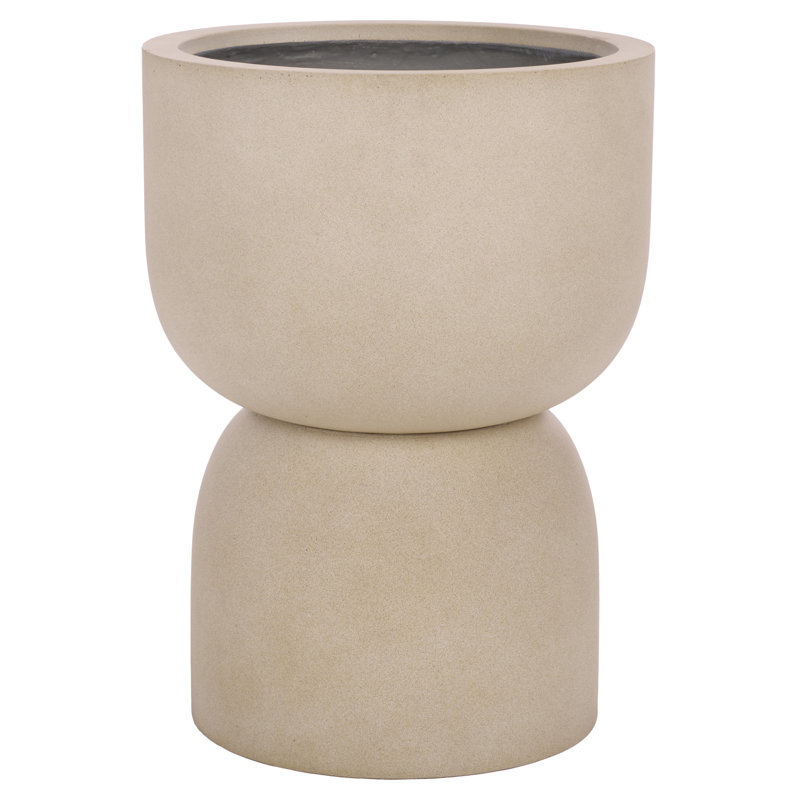 Ricco Pedestal Planter, Beige