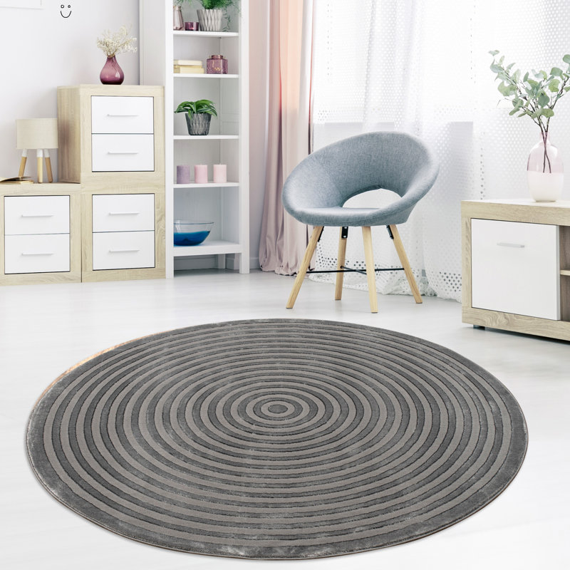 Geometric Area Rug, Round 170 cm