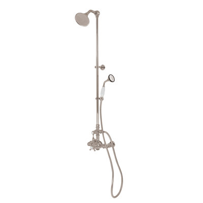Exposed Thermostatic Shower System 60" Wall Mounted with 1.75GPM Handshower and Lever/Cross Handles