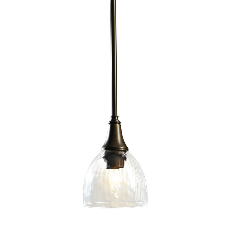 Trumpet 1-Light Single Dome Pendant, Water, Translucent Bronze