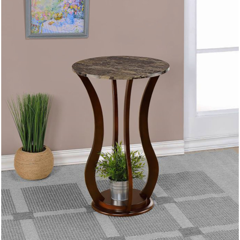 Table d'appoint ronde avec plateau en faux marbre