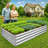 Interlocking Rectangular Galvanized Steel Sliver Raised Garden Bed-1322583475-1322583477