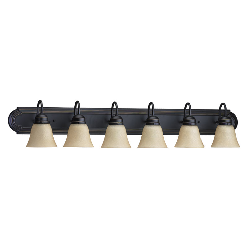 Wolfgram 6-Light Dimmable Vanity Light, Old World, White Faux Alabaster Glass, 100w
