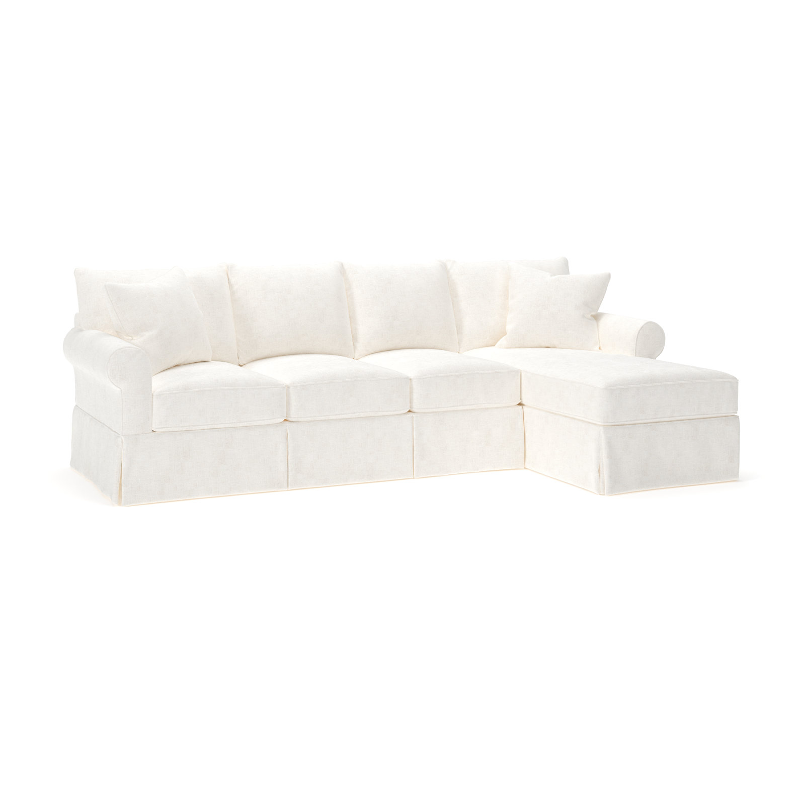 Amari Chaise Sectional, Bevin Natural Linen Blend, Right Hand Facing