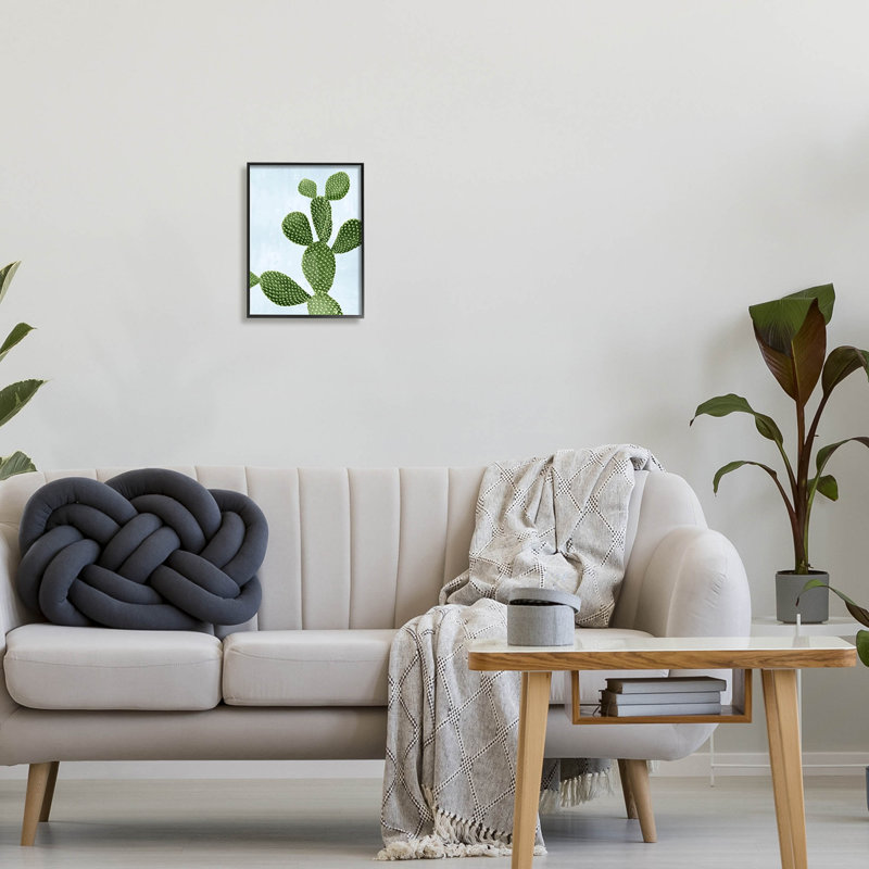 Illustration de giclée de cactus du désert, Giclée encadrée noir minuit, H 14 po x l 11 po x P 1,5 po