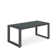 44" X 22" All-Weather Aluminum Outdoor Gray Coffee Table With Tempered Glass Top