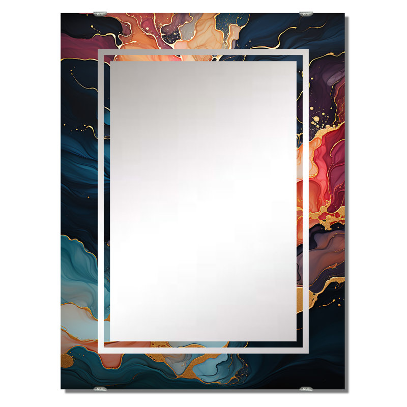 Anneken - Miroir mural à peinture abstraite, décor MIR137871, 40 po x 30 po
