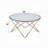 1Pc Coffee Table Round Frosted Glass Top-409111303