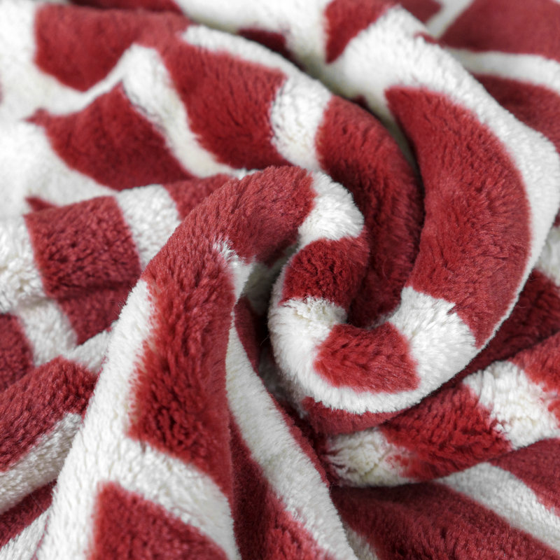Rosewood Flannel Velvet Winter Throw Blanket, 60" x 70"