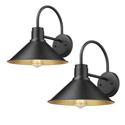 Outdoor Wall Lights For House, Front Porch Outdoor Wall Lighting Fixture, Modern Farmhouse Outside Sconce Lightin (Black,2 Pack)
