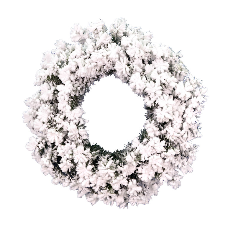 Pfeiffer Artificial Flocked Alaskan Wreath, 30" W x 30" H x 3" D