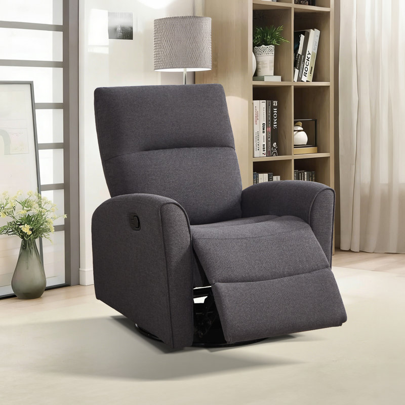 Fauteuil inclinable manuel pivotant de 32,3 po de largeur, ultra moderne et confortable, Gris foncé