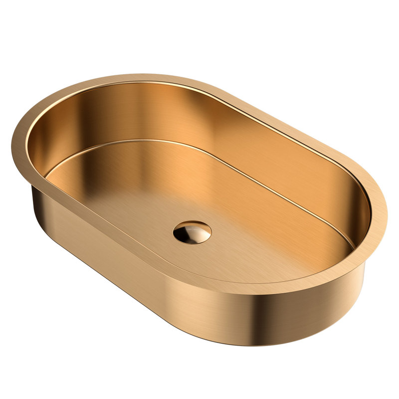 Kricia 25.9'' L Bathroom Sink, Brushed Rose Gold