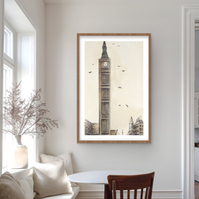Big Ben in London - Reproduction encadrée mat pour la décoration intérieure