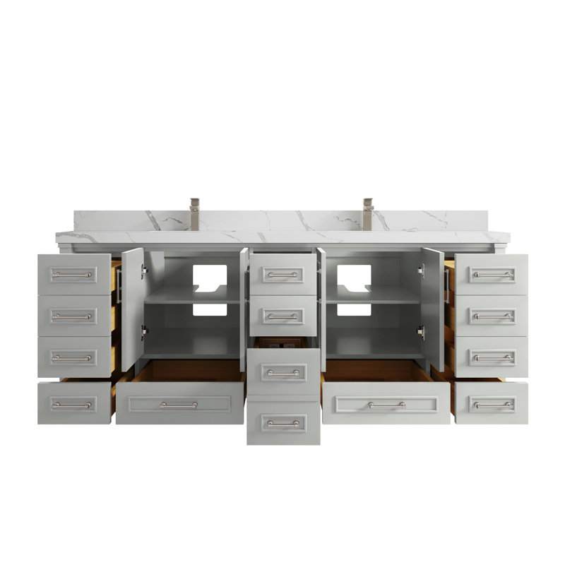 Ensemble de meuble-lavabo double 84 po Aberdeen, Empira, Gris Coventry