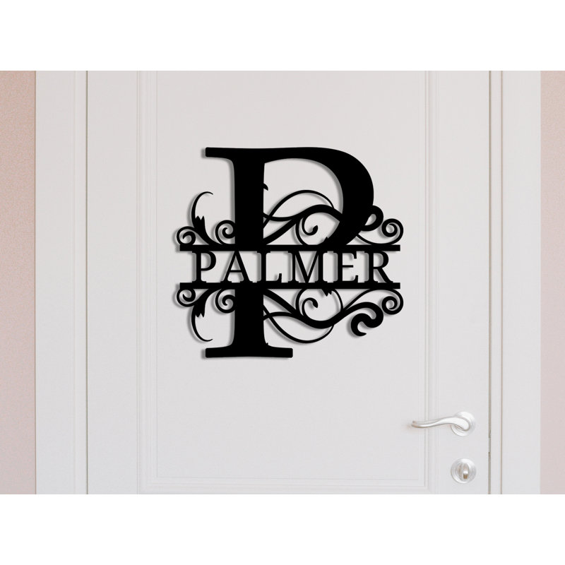 Family Name Sign, Metal Personalized Last Name Sign, Monogram Custom Sign, 14", Yes