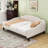Full-Size Upholstered Tufted Daybed with Wood Slats