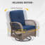 Ensemble de conversation d'extérieur en osier pour 2 personnes avec chaises pivotantes et coulissantes et table d'appoint en verre-660593809
