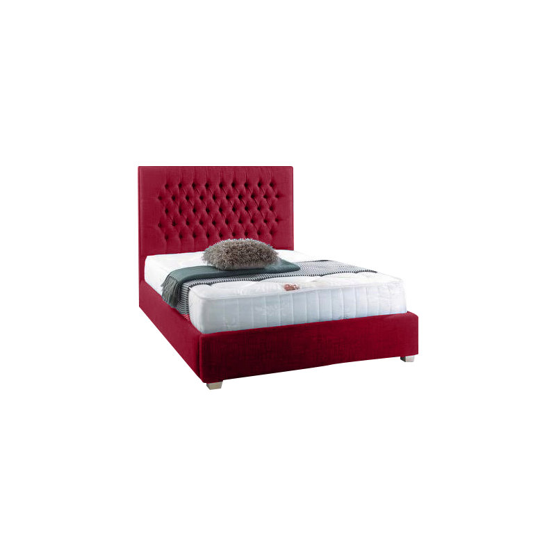 Upholstered Bed, Red, Kingsize (5')