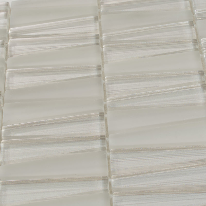 1" x 3" Glass Brick Joint Mosaic Wall and Floor Tile, White