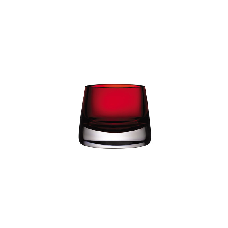 Joy Votive Candle Holder, Red, 3.9" H x 3.12" W x 3.12" D