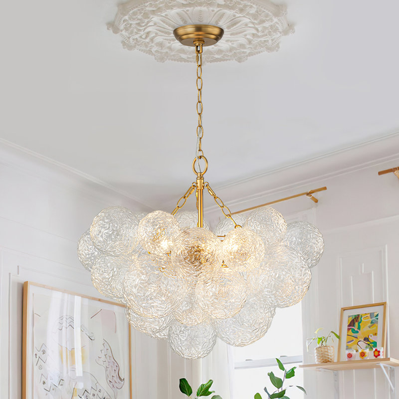Hiiaka 3-Light Water Glass Bubble Chandelier