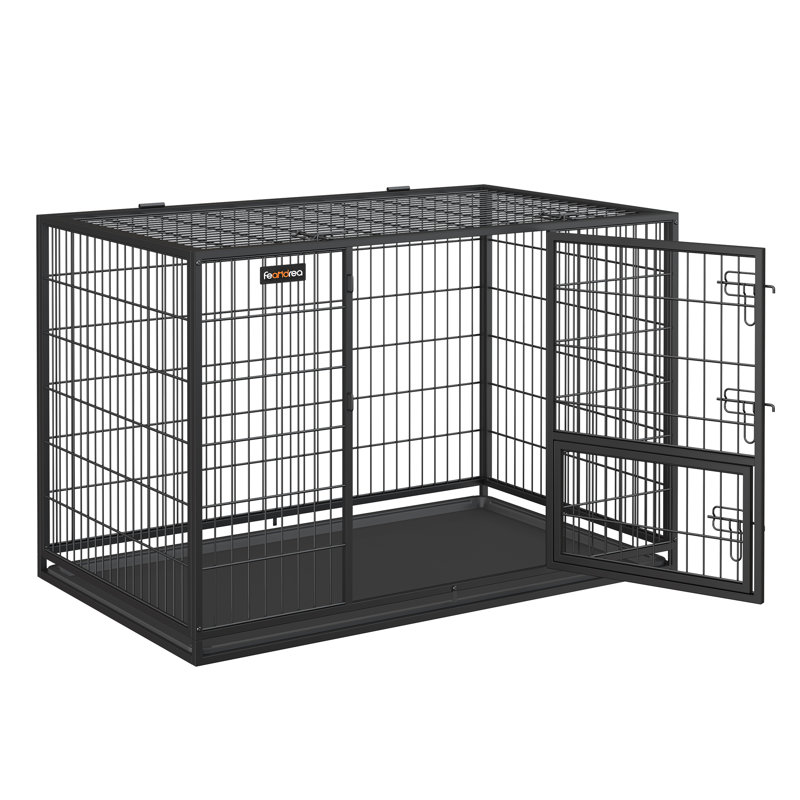 Metal Pet Crate with 1 Door, 80.5cm H x 74.5 cm W x 122cm D