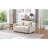 55.9" Convertible Sofa Bed Loveseat Sofa With Three Usb Ports, Two Side Pockets, Two Cup Holders And 360°Swivel Phone Holder For Living Room, Beige, Outdoor Patio Sofa