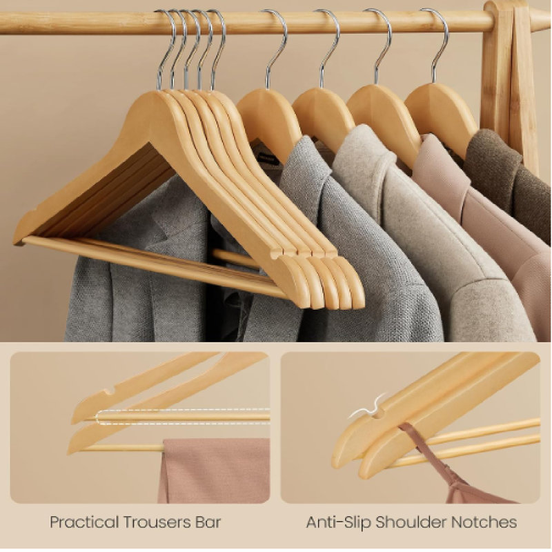 Griet Solid Wood Standard Hanger, Beige, 20